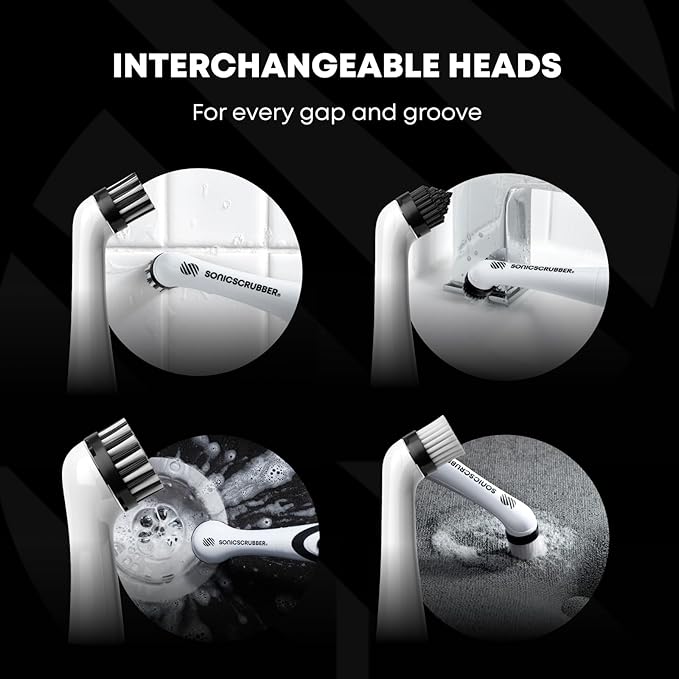 Household Cleaning Brush Power Scrubber - Electric Spin Scrubber Brush for Home, Kitchen & Bathroom - Grout Cleaner & Removes Mould (Washing-Up System Spin Brush)