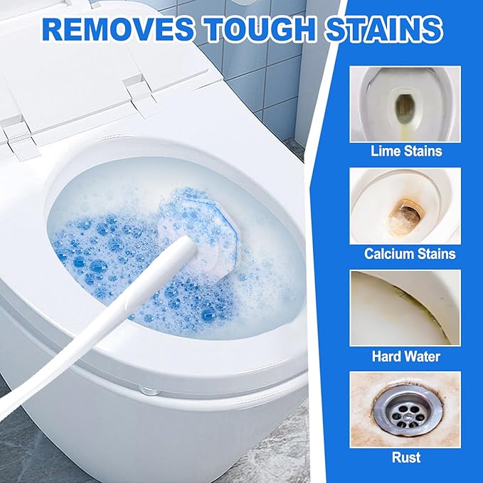 200 Count Disposable Toilet Brush,Toilet Cleaner Wand Refills Compatible with Most Toilet Brushes- No Falling Apart, Fresh Fragrance,4X Cleaning Power,Bathroom Cleaning.