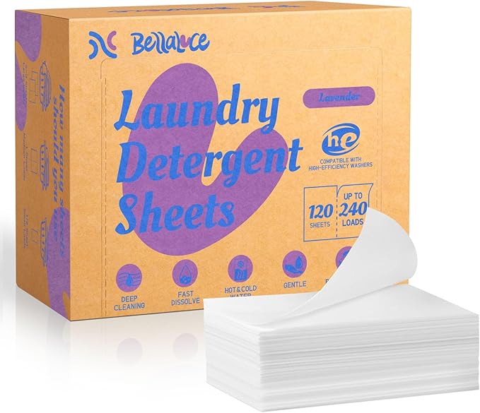 Laundry Detergent Sheets - 240 Loads Girls Lavender Laundry Sheets for Dorm,College,Home, Hotel,Apartment,Camping,Cruise,Road Trip,Beach Vacation,Backpack,Small Space, Family School Travel Essentials