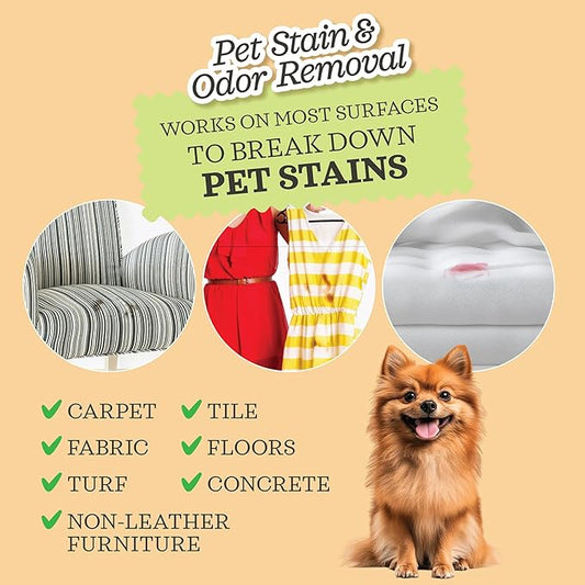 Lumi-Noble Pet Stain & Odor Remover Spray – enzyme cleaner for dog urine and poop carpet, Upholstery & Fabrics – Eliminates Cat Pee, Feces, Vomit & Tough Stains, Eco-Friendly, Vegan, Citrus Scent