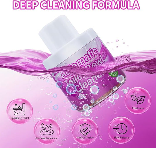 Toilet Bowl Cleaners, Toilet Cleaner, Automatic Long Lasting Continuous Toilet Bowl Cleaner, Prevent Stain Build Up Deep Clean, Each Pack for About 3 Months' Supply, Pink