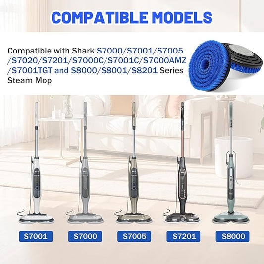 New Upgrade Replacement Brush Heads for Shark S7000/S7001/S7005/S7201/S7000AMZ/S8000/S8001/S8201 Steam Mop Pad, Professional Cleaning and Polishing, Deep Cleaning Hard Floors-2 Pack