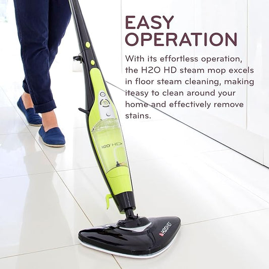 H2O HD Steam Mop & Handheld Steam Cleaner | 3-in-1 Floor Steamer | 1500W Power & 450ml Removable Tank | Foldable Storage | Hardwood, Tile & Laminate Cleaner