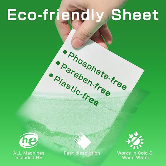 Soulink Laundry Detergent Sheets Unscented 240 Loads,Eco Friendly Detergent Sheets for Travel & Home - No Plastic Jug Liquidless Soap Strips, Plant-based, Hypoallergenic. Safe for Sensitive Skin