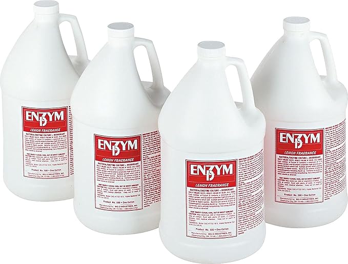 Big D 1500 Enzym D Digester Liquid Deodorant, Lemon, 1gal, 4/Carton