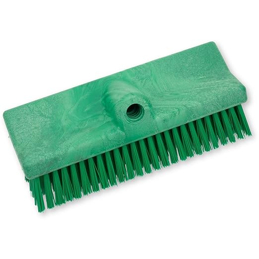 SPARTA 40423EC09 Plastic Floor Scrub Brush, Wall Brush, Equipment Brush With Nonabsorbent Bristles For Industrial Kitchens, Hospitals, Commercial Cleaning, 10 Inches, Green, (Pack of 2)