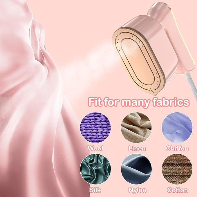 Travel Steamer Iron for Clothes Mini - Portable Ironing Machine Travel Small Size Portable Steamer Travel College Dorm Home Essentials (Coralpink)