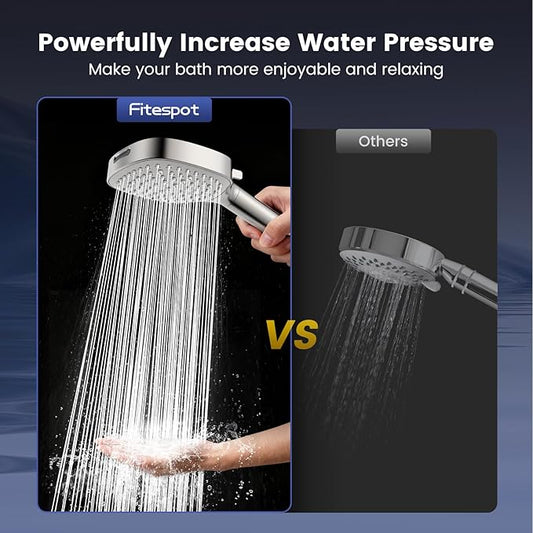 Filtered Shower Head with Handheld, High Pressure 7 Spray Showerhead with Filters, Detachable Shower Heads, Water Softener Filters for Hard Water - Remove Chlorine