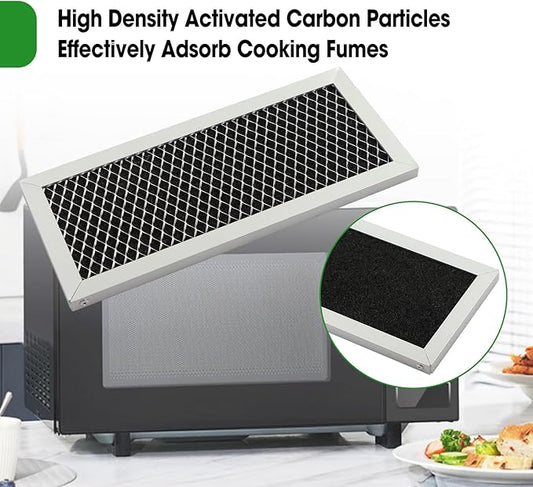 Microwave Oven Charcoal Filter Compatible with Samsung ME19R7041FS ME19R7041FS/AA ME19R7041FT ME19R7041FT/AA ME19R7041FB ME19R7041FB/AA, 2 Pcs Activated Carbon Filter Easy Snap-in Installation