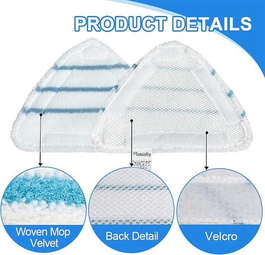 4 Pack Reusable Mop Pads Compatible with True & Tidy STM-500, STM-700 Steam Mops, Refills for Turonic ST3 Steam Mop Microfiber Washable Pads, Cloths for Floor Cleaning, Scrubbing and Floor Caring