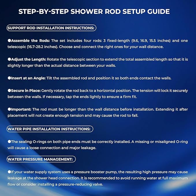 DEVA FRONSA Dual Shower Head for Couples, Double Shower System, 6+3 Adjustable Spray Modes, High Pressure, 31.5-80.7" Extendable Rod, 78.7" Hose