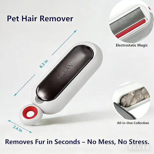 Reusable Lint Roller for Clothes, Portable Pet Hair Remover Brush for Cat & Dog Fur, Self-Cleaning Magic Lint Remover for Bedding, Sofa, Clothing and Car Seats (Green)