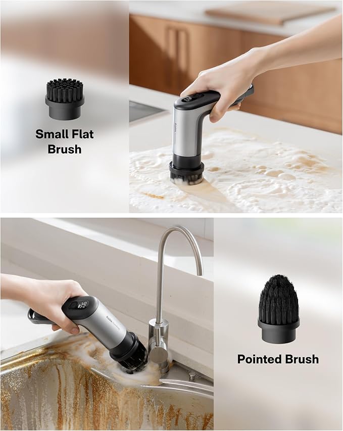 HOTO 2 Pcs Replacement Brush Heads, Compatible with HOTO Grip™ Cordless Electric Spin Scrubber