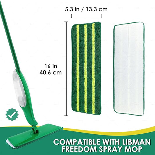 4 Pack Mop Refills Compatible for Libman Freedom Spray Mop Replacement Head - Machine Washable Microfiber Heads, Cleaning Multi-Surface Floors and Walls (Mop not Included)