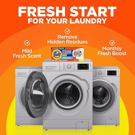 Tide Washing Machine Cleaner (21 Count) Laundry Stain Remover Bundle