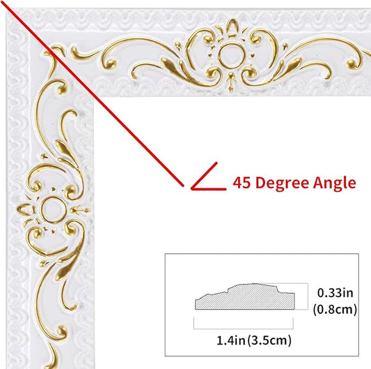 NeatiEase Flexible Molding Trim Wall Trim Self Adhesive, 16.4 Feet Peel and Stick Mirror Frame Border, Waterproof Bathroom Decor, Home Decor (Gold)