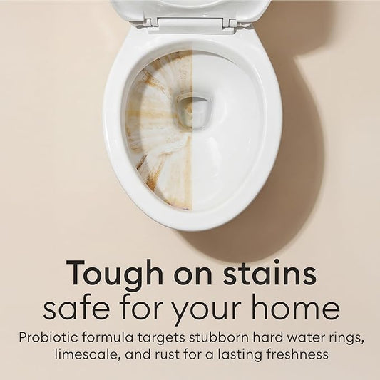 Vove Probiotic Toilet Bowl Cleaner Tablets Starter Set with Tin, 12 Count - Lime Eucalyptus, Citric Acid + Oxygen Bleach, Removes Hard Water & Limescale, Plant-Based, Septic Safe, Plastic-Free