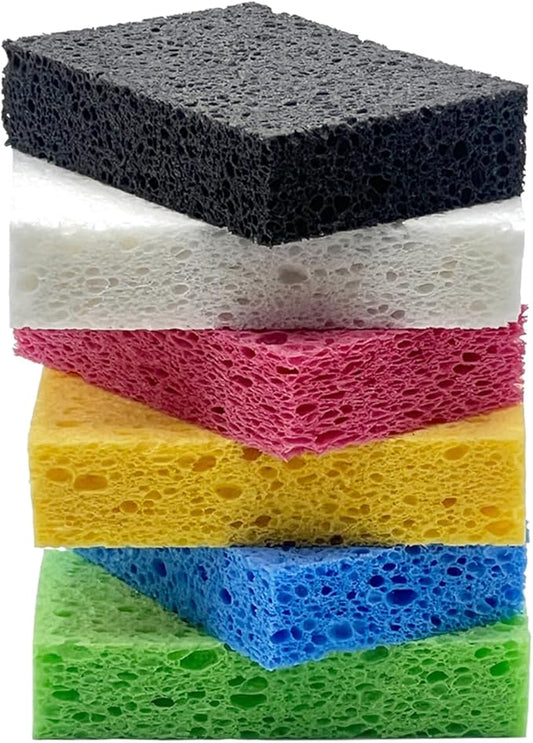 6 - Pack Non-Scratch Scrub Sponges - Sponges for Dishes and Washing Dishes, Cleaning Sponges for Kitchen Home Office, Magical 3D DIY Art and Craft Suppliers(Mixed)