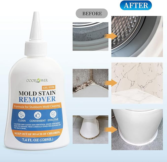 Stain Remover Gel Cleaner, Heavy Duty Household Cleaner for Front Loader Washing Machine Seal, Bathroom Tile, Grout, Shower & Caulk - 7.76 Fl Oz