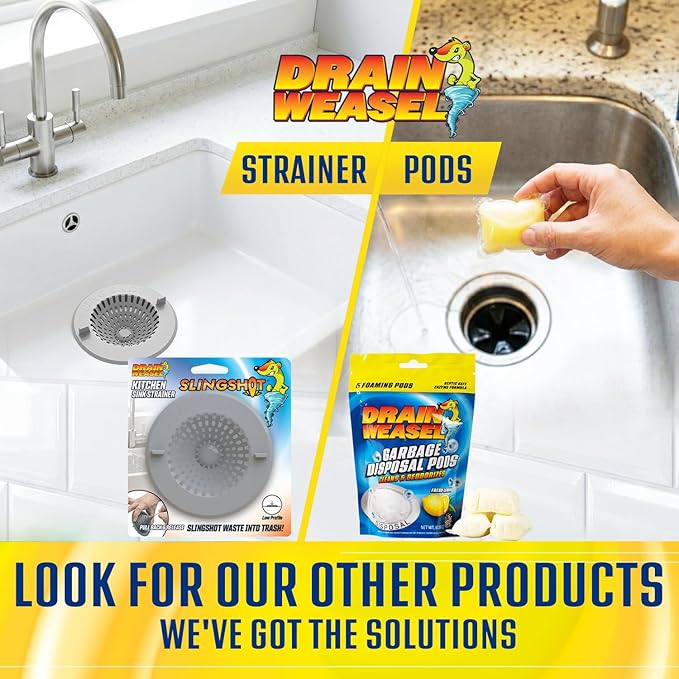 Garbage Disposal Pods Cleaner and Deodorizer, Sink Odor Eliminator with Foaming Action, Septic-Safe Enzyme Formula, Fresh Lemon Scent, Pack of 5