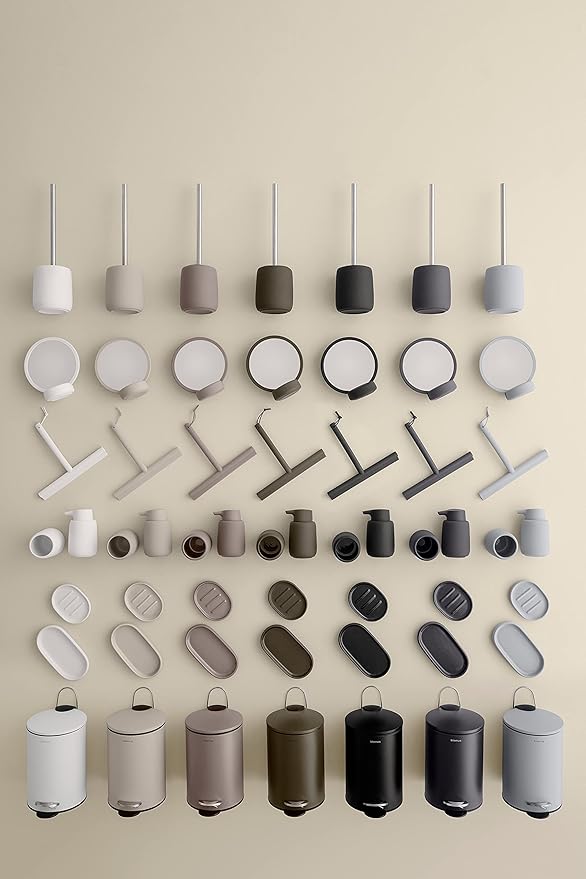 blomus -SONO 69047 Toilet Brush Ceramic/Plastic Satellite Toilet Set Soft Touch Hygienic Freestanding Toilet Brush & Holder Bathroom Accessory (H x W x D): 39 x 11 x 11 cm