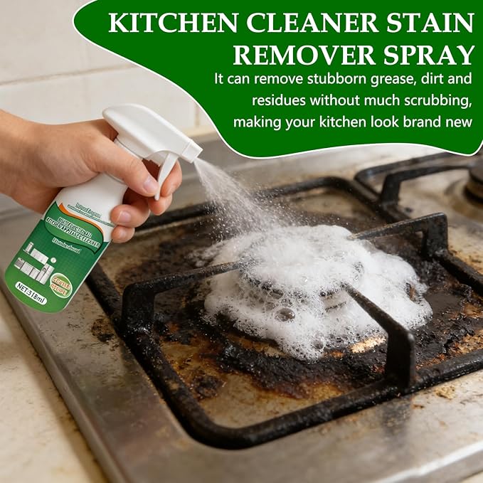 2Pcs Kitchen Cleaner Spray, Multi-Purpose Kitchen Cleaner, Heavy Duty Kitchen Oil Stains Spray for Kitchen, Household, Oven, Stove, Range Hood - 318ml