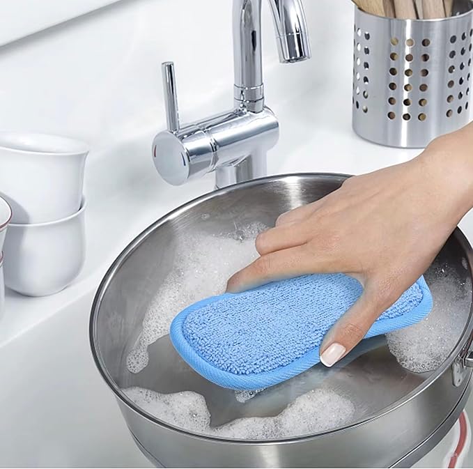 Platinum E-Z_Squeezee Liquid Dish Soap 24.3 Fl | Bundle + 2 Dual-Sided Non-Scratch Scrubbing Sponge | Fresh Rain Scent | Dishwashing Liquid | Kitchen Cleaning Set | By R&C Store