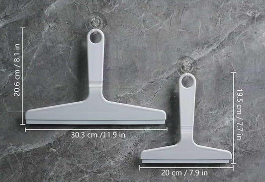 New Talent 2 PCS Shower Squeegee White, for Shower Glass, Shower Doors, Bathroom, Window and Car Glass(1 Large and 1 Small)