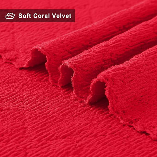 Homaxy 12 Pack Dish Towels for Kitchen (10 x 20 Inches, Red), Super Soft and Absorbent Coral Velvet Dish Cloths for Washing Dishes, Nonstick Oil Fast Drying Microfiber Cleaning Cloth
