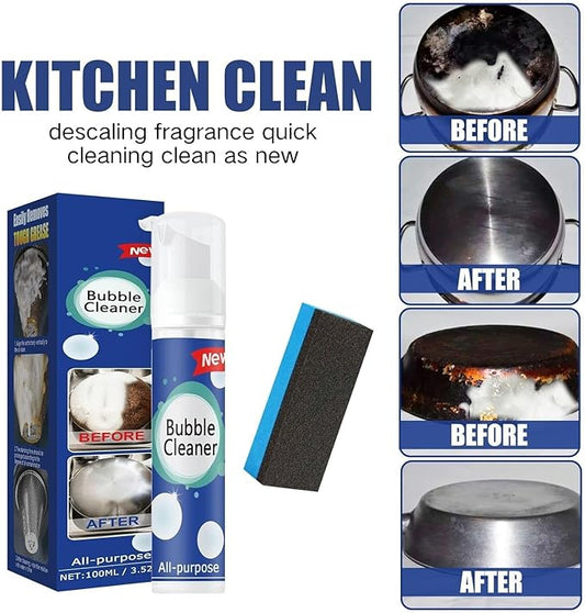 CROOT 2PCS Bubble Cleaner Foam,All-Purpose Bubble Cleaner Spray, Foam Cleaner All Purpose Heavy Duty, Kitchen Bubble Cleaner Spray with 2 Brush