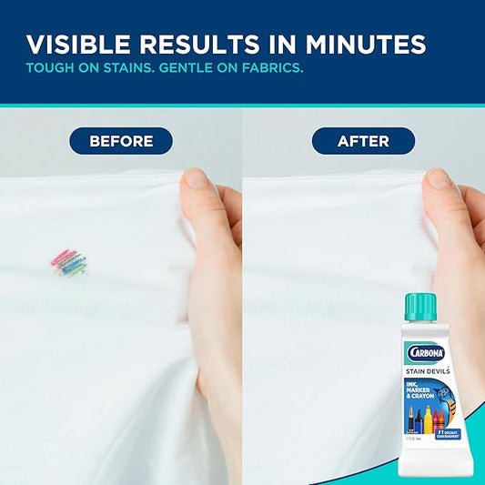 Carbona Stain Devils® #3 | Ink, Marker & Crayon | Professional Strength Laundry Stain Remover | Multi-Fabric Cleaner | Safe On Skin & Washable Fabrics | 1.7 Fl Oz, 3 Pack