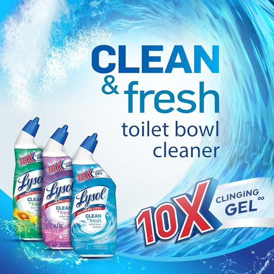 Lysol Clean & Fresh Toilet Bowl Cleaner, Ocean Fresh, 24 oz (Pack of 4)
