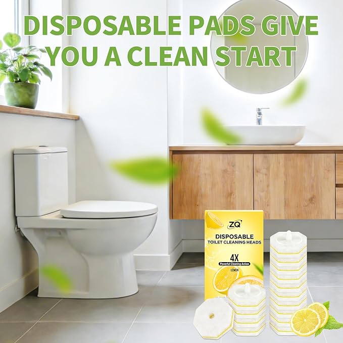 60 Count Toilet Wand Refills for Clorox, Disposable Toilet Cleaner Refill Pads for Clorox Wand Cleaning System, Upgrade Toilet Brush for Bathroom Cleaning,No Falling Apart,Light Scent