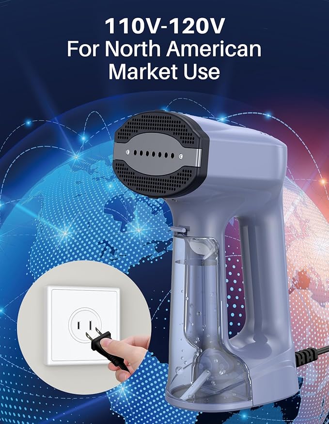 Sweepulire Vacuum Steamer for Clothes, 3500Pa Suction Handheld Clothes Steamer, 3 Modes, LED Display, Portable Travel Steamers for Clothes, Steaming & Ironing 2 In 1, 160ml Water Tank (for 110-120V)