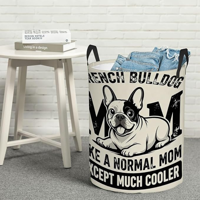 Kids Laundry Hamper Basket - Large Nursery Baby Hamper with Handle for Boys Girls Collapsible Clothes Baskets Organizer Toy Storage Bin Room Decor(Cute Bulldog)