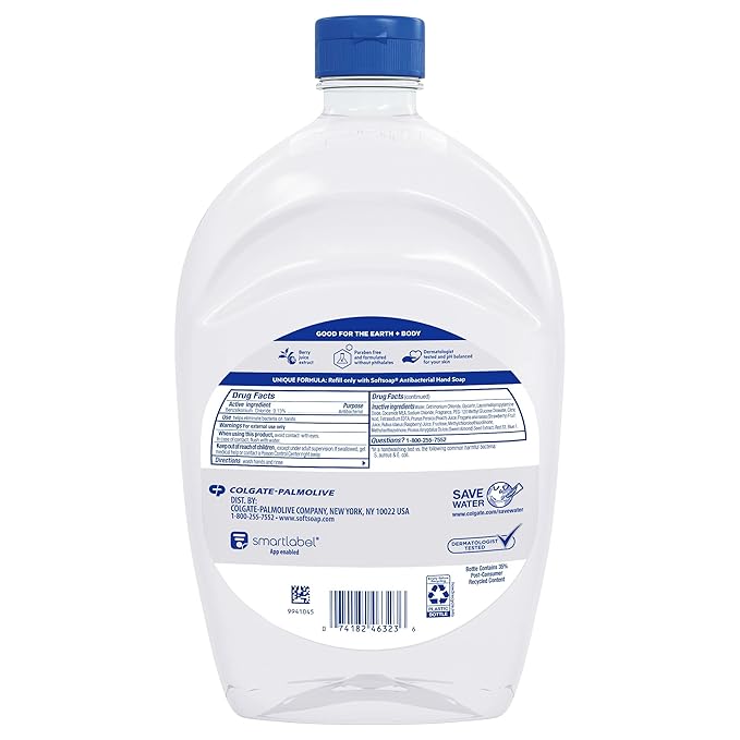 Softsoap Antibacterial Liquid Hand Soap, Kitchen and Bathroom Hand Soap, White Tea and Berry Scent, 50 fl oz Refill (Pack of 2)