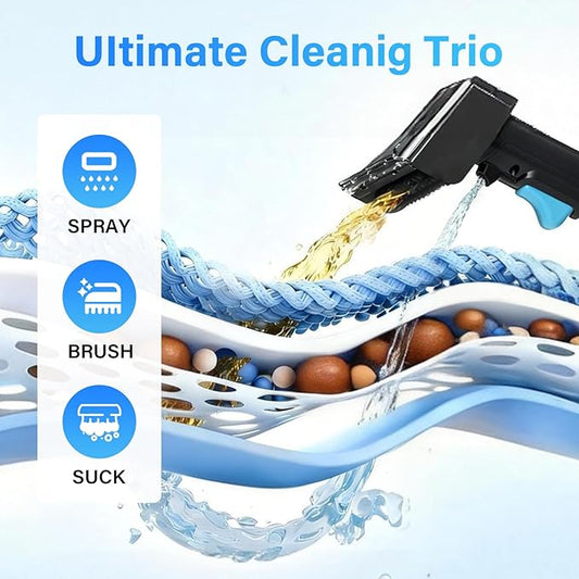 Portable Carpet & Upholstery Spot Cleaner, Compact Strong-Suction Machine with Scrubbing Brush, Removes Pet Stains, Spills & Dirt from Furniture, Stairs, Rugs, Mattresses & Car Interiors