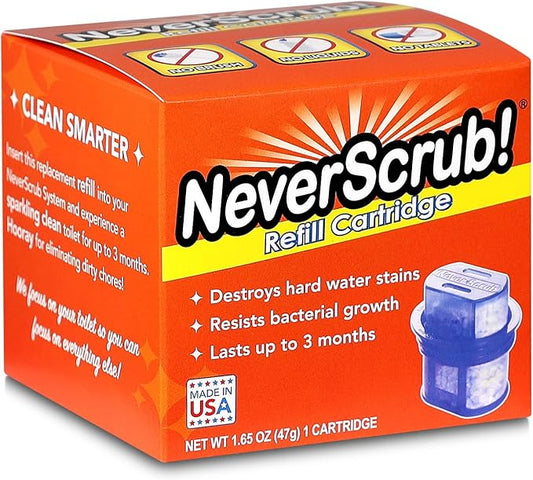 Refill Cartridge Self Cleaning Toilet System - Replacement Cartridge for Automatic Toilet Bowl Cleaner - 1.65 oz, Lasts Up To 3-5 Months Continuous Toilet Bowl Cleaning