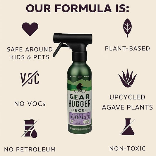 Gear Hugger All-Purpose Degreaser Spray Bottle (10 oz, Pack of 1) – Home & Kitchen Eco Friendly Cleaning Supplies, Powerful Degreaser Spray for Countertops & Household Surfaces, Plant Based, Non-Toxic