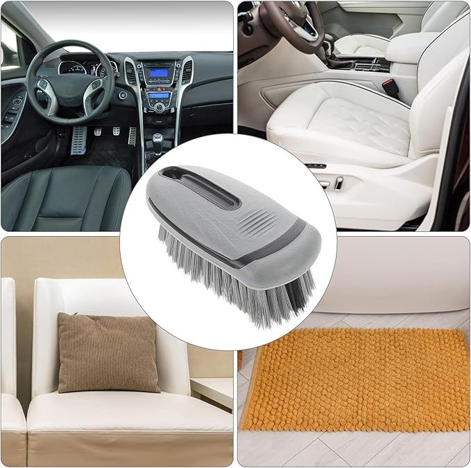Car Interior Cleaning Brush Small Scrub Brush for Cleaning Carpets for Car Upholstery and Home Use