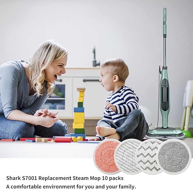 Eifrthe Upgrade S7001 Replacement Steam Mop 10 Packs Compatible with Shark S7000 S7000AMZ S7001 S7001TGT S7000 S7201 S7005 S7020 S8001 S8201 Steam Mop,Shark Steam and Scrub Pads