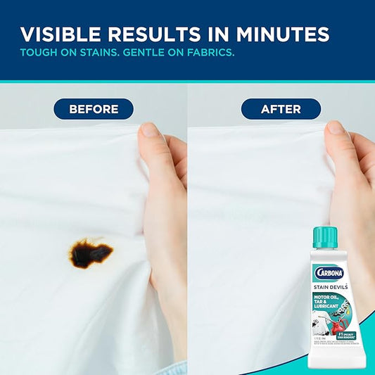 Carbona Stain Devils® #7 | Motor Oil, Tar & Lubricant | Professional Strength Laundry Stain Remover | Multi-Fabric Cleaner | Safe On Skin & Washable Fabrics | 1.7 Fl Oz, 3 Pack