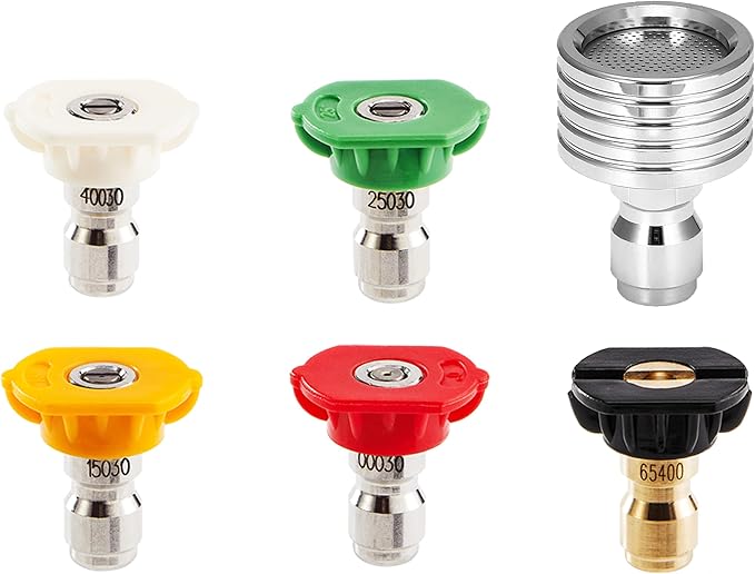 Tool Daily Pressure Washer Shower Nozzle for Soft Wash, 5 Power Washer Nozzle Tips, Soft Rain Shower Sprinkler for Car Washing and Garden Watering, 1/4 Inch Quick Connect