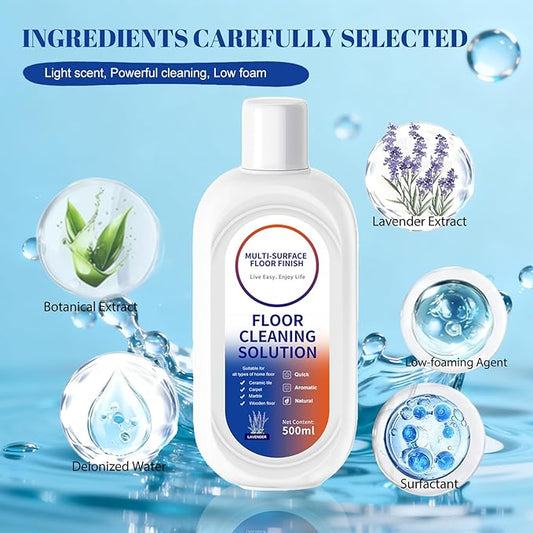 Floor Cleaning Solution for Tineco/Roborock Wet Dry Vacuum Mops and All Mopping Robot Vacuums, Residue & Streak Free,Multi-Surface Cleaner Liquid Refill (4 Bottle Pack),Lavender Scent