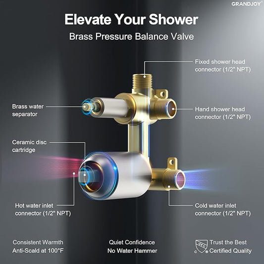 2-Spray Pattern 6 in.Square Shower head with Single Handle Shower Handheld Faucet 2.5 GPM in Brushed Nickel
