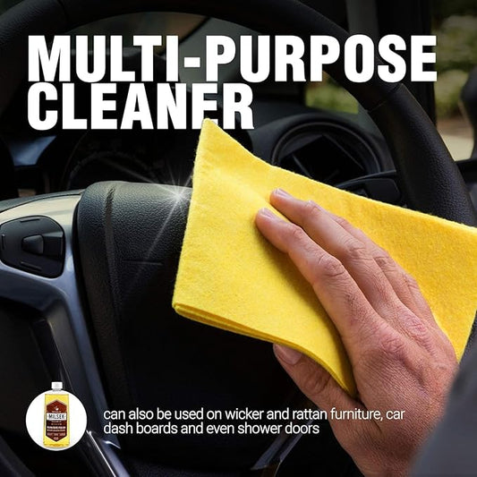 Milsek Furniture Polish and Wood Cleaner with Lemon Oil - Multipurpose Solution for Home Improvement from Hardwood Floors to Kitchen Cabinets - 12 Fl Oz (Pack of 2) with Microfiber Towel