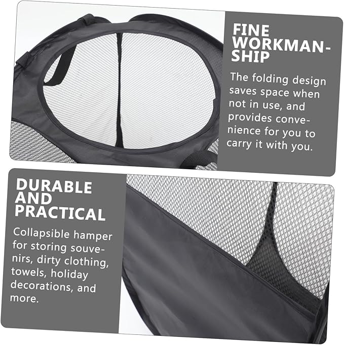 GLEAVI -resistant Folding Laundry Hamper Mesh Pop up Basket Large Capacity Clothes Organizer Storage Pouch