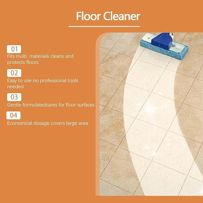 5 in 1 Floor Cleaner Polish - Hardwood Floor Cleaner for Mopping, Stain & Odor Remover, Natural Shine Restorer for Tile, Laminate, Kitchen, Bathroom Floors (2Pcs)