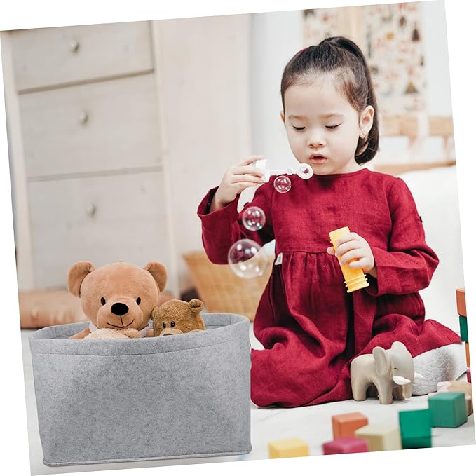 Zerodeko Felt Storage Basket Large Sundry Organizer for Bedroom Closet Laundry Hamper for Clothes Cosmetics with High Capacity and Home Function