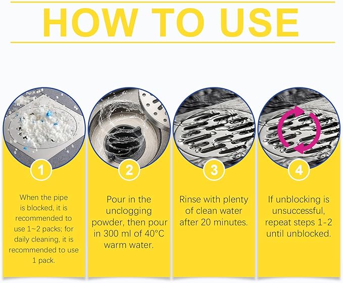 Powerful Pipe Dredging Agent,Powerful Pipeline Dredging Powder,Pipeline Dredging Agent Powder,Pipe Dredging Agent,Garbage Disposal Cleaner,Pipeline Dredging Agent (3PC)